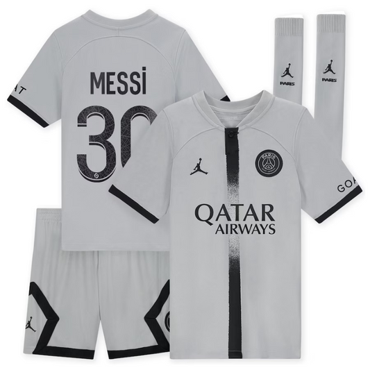 Paris Saint-Germain Away  2022-23 - Little Kids with Messi 30 printing
